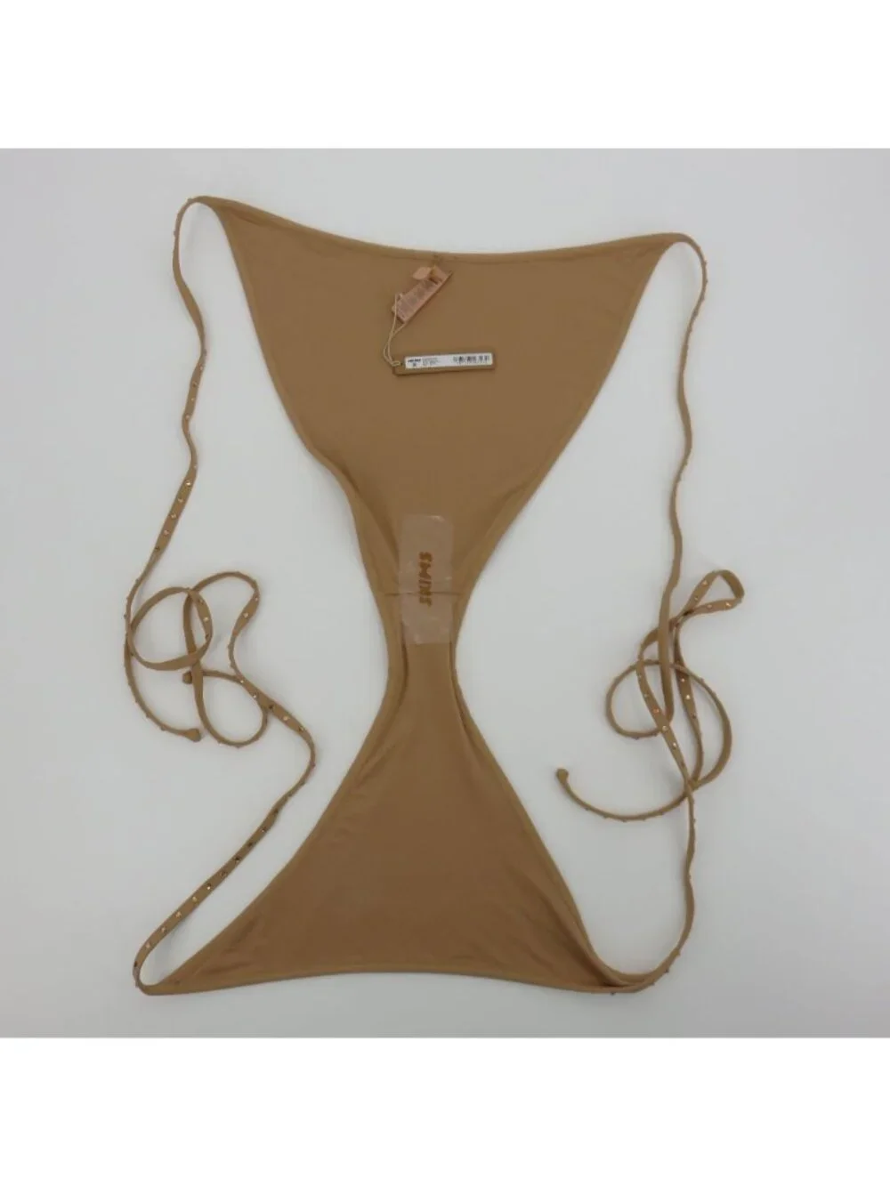 SKIMS Women Plus Size 4X Rhinestone Swim Tie Bikini Bottom Ochre NEW With Defect